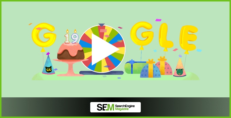 Google marks its 19th birthday with Google birthday surprise spinner