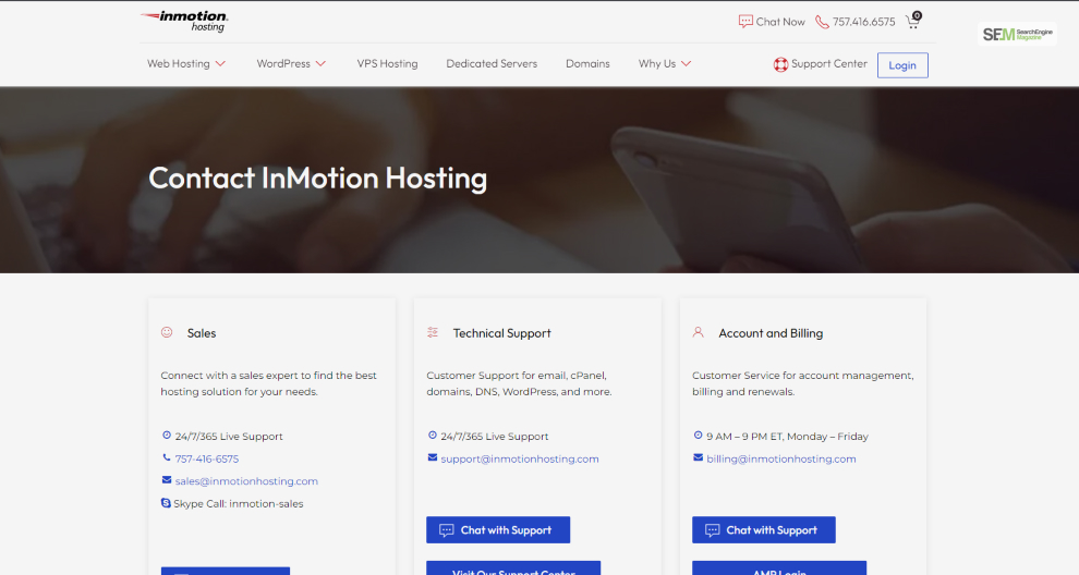 InMotion Hosting Customer Care And Support